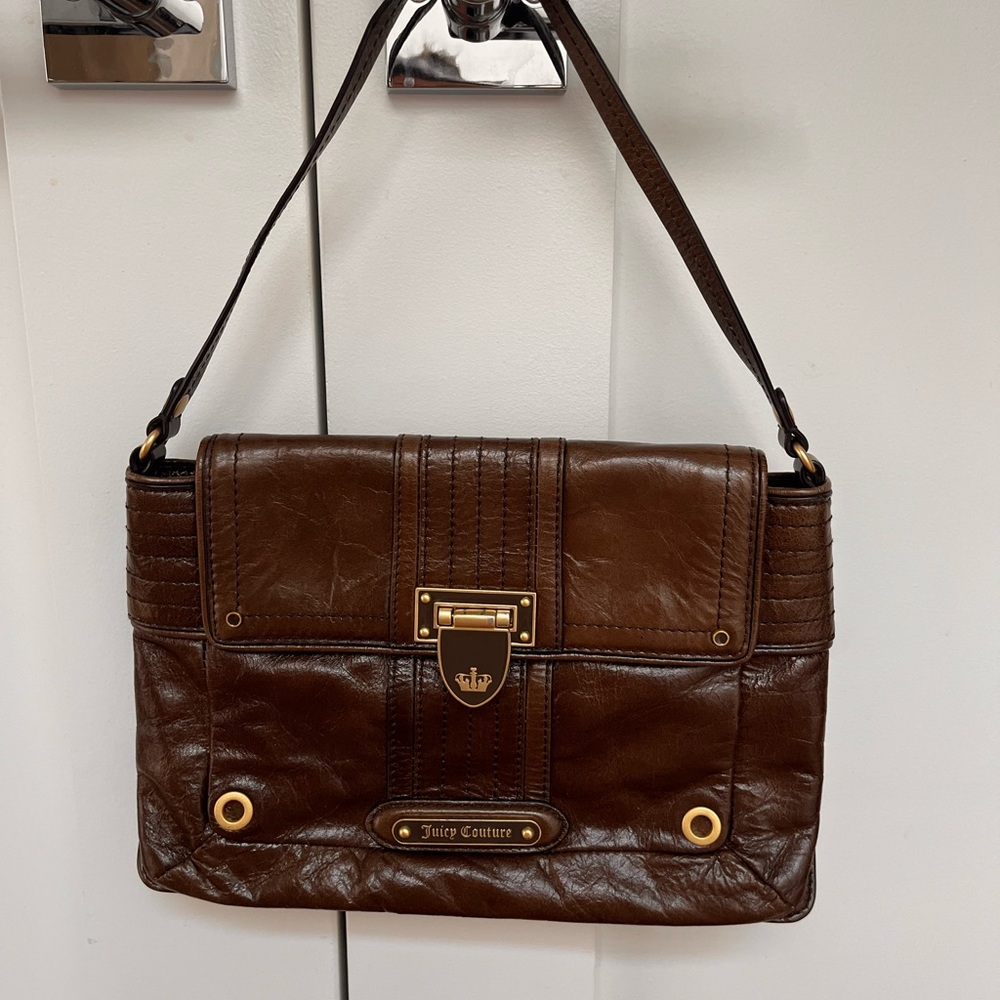 Juicy Couture Vintage Brown and Gold Leather Handbag
